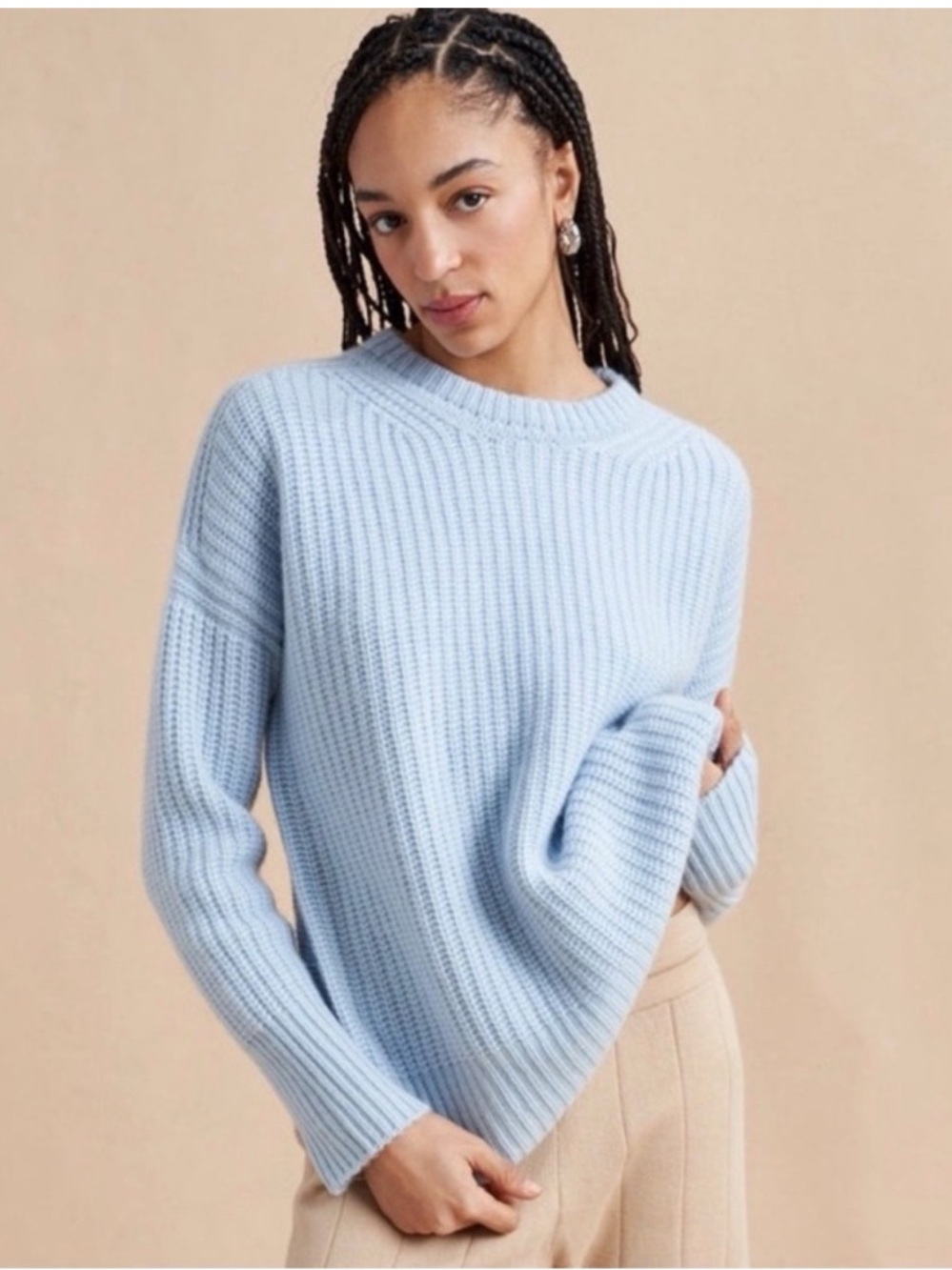 La Ligne Toujours Cashmere Sweater in Light Blue